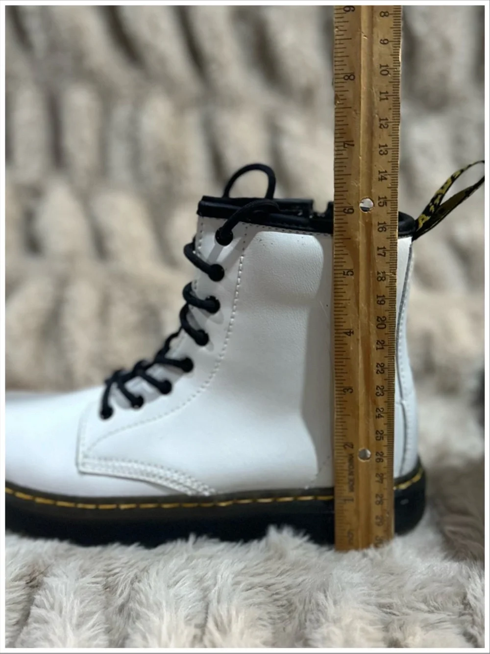 Dr. Martens Zavala J White Combat Boots – Big Kids/Youth Size 3 ~ Item #S4300